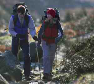 Hikers with walking poles