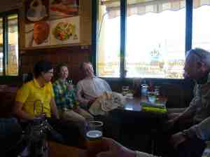 A beer at the end of six hours on the road