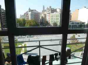 Clothing drying outside our window in the hotel
