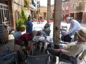 Sandra, Daddy, Patrick and Joe getting ready to start again after lunch