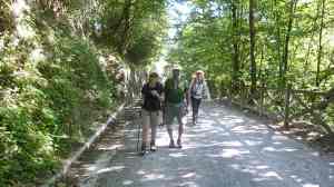 Helen, Sacha and Tracy on the trail