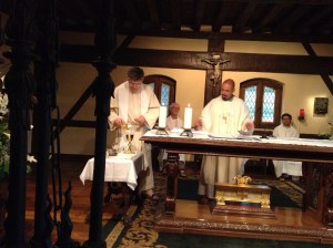 Sacha Bermudez-Goldman says Mass for us in the room where Inigo experienced his conversion