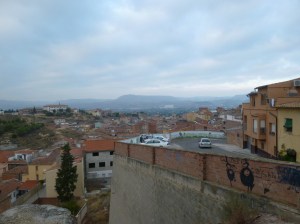 Looking back over Fraga early in the morning