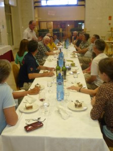 Fr John Fitzgerald making a speech prior to the cutting of the cake