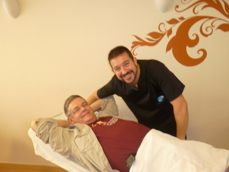 Rafael the physiotherapist and his grateful patient