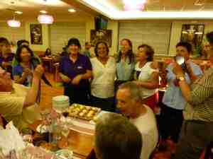 The staff sang "Happy Birthday" in Spanish