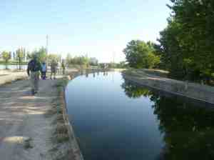 Walking beside the canal