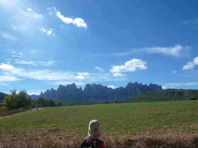 Amanda looking back at Montserrat (the serrated mountain)