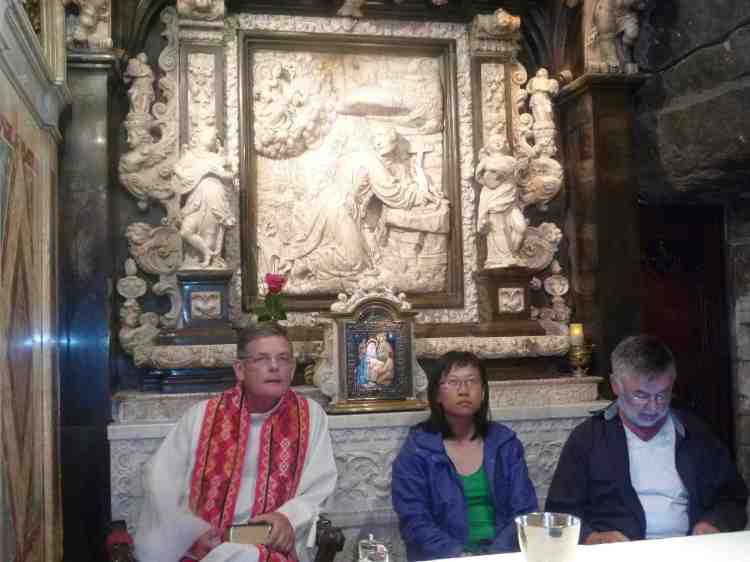 Mass in the cave at Manresa