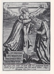 This engraving shows Ignatius felt-sense that Jesus' suffering and death on the cross was "for him"