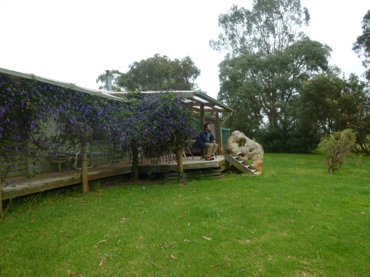 Yasuhisa Kogure taking in the quiet before the start of the day's walking