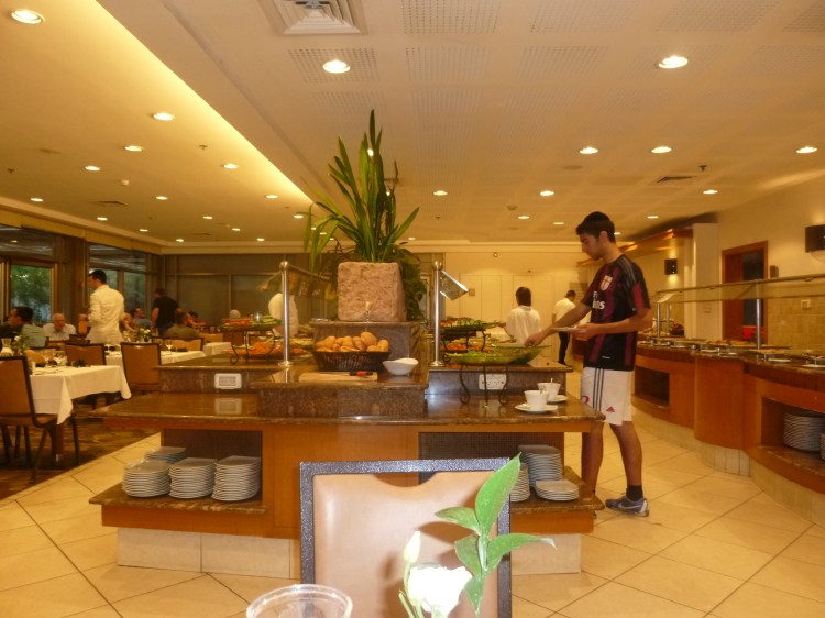 The kosher buffet in the dining room
