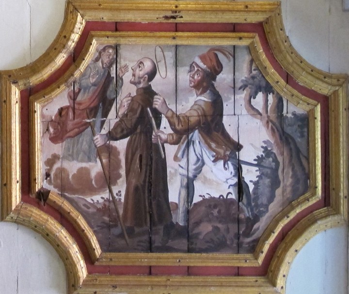 As Ignatius is expelled from the Holy Land, Christ appears to him (The Sacristy, Iglesia de San Pedro, Lima,Peru