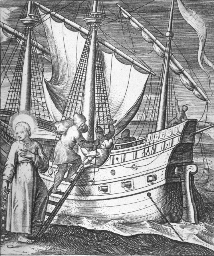 Reuben depiction of Ignatius boarding the ship in Venice for the Holy Land