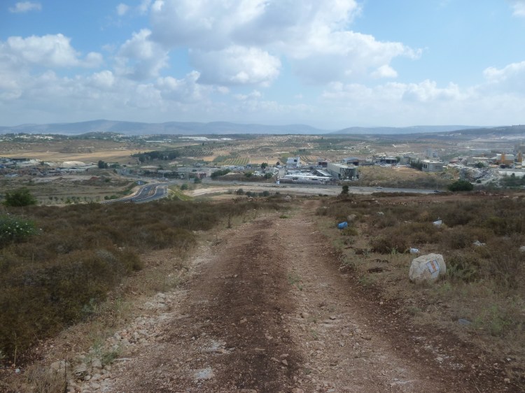 Orange and white stripes mark the Jesus Trail route