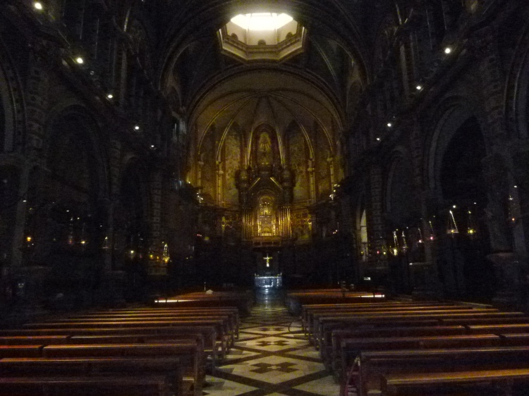 The interior of the Basilica at Montserrat