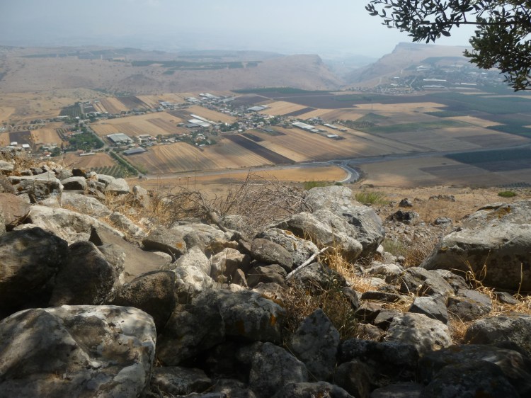 The Sea of Galilee can be seen from the Horns of Hattin